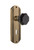 Nostalgic Warehouse - Deco Plate with Keyhole Privacy Waldorf Black Door Knob in Antique Brass - DECWAB - 725397 - 2 3/4" Backset