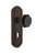Nostalgic Warehouse - Deco Plate with Keyhole Privacy Waldorf Black Door Knob in Oil-Rubbed Bronze - DECWAB - 725409 - 2 3/4" Backset