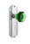 Nostalgic Warehouse - Deco Plate with Keyhole Privacy Waldorf Emerald Door Knob in Bright Chrome - DECWAE - 725404 - 2 3/4" Backset