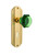 Nostalgic Warehouse - Deco Plate with Keyhole Privacy Waldorf Emerald Door Knob in Polished Brass - DECWAE - 725412 - 2 3/4" Backset