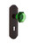 Nostalgic Warehouse - Deco Plate with Keyhole Passage Waldorf Emerald Door Knob in Timeless Bronze - DECWAE - 721500 - 2 3/4" Backset