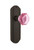 Nostalgic Warehouse - Deco Plate Passage Waldorf Pink Door Knob in Oil-Rubbed Bronze - DECWAP - 720527 - 2 3/8" Backset