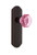 Nostalgic Warehouse - Deco Plate Passage Waldorf Pink Door Knob in Timeless Bronze - DECWAP - 720539 - 2 3/8" Backset