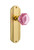 Nostalgic Warehouse - Deco Plate Passage Waldorf Pink Door Knob in Unlacquered Brass - DECWAP - 720543 - 2 3/8" Backset