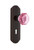Nostalgic Warehouse - Deco Plate with Keyhole Privacy Waldorf Pink Door Knob in Timeless Bronze - DECWAP - 725419 - 2 3/4" Backset