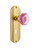 Nostalgic Warehouse - Deco Plate with Keyhole Privacy Waldorf Pink Door Knob in Unlacquered Brass - DECWAP - 725423 - 2 3/4" Backset