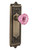 Nostalgic Warehouse - Egg & Dart Plate Passage Crystal Pink Glass Door Knob in Antique Brass - EADCRP - 720546 - 2 3/8" Backset