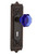 Nostalgic Warehouse - Egg & Dart Plate with Keyhole Passage Waldorf Cobalt Door Knob in Timeless Bronze - EADWAC - 721616 - 2 3/8" Backset