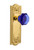 Nostalgic Warehouse - Meadows Plate Privacy Waldorf Cobalt Door Knob in Unlacquered Brass - MEAWAC - 724658 - 2 3/8" Backset