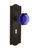 Nostalgic Warehouse - Meadows Plate with Keyhole Privacy Waldorf Cobalt Door Knob in Oil-Rubbed Bronze - MEAWAC - 725622 - 2 3/8" Backset