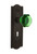 Nostalgic Warehouse - Meadows Plate with Keyhole Passage Waldorf Emerald Door Knob in Oil-Rubbed Bronze - MEAWAE - 721704 - 2 3/8" Backset