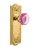 Nostalgic Warehouse - Meadows Plate Passage Waldorf Pink Door Knob in Polished Brass - MEAWAP - 720707 - 2 3/4" Backset
