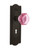 Nostalgic Warehouse - Meadows Plate with Keyhole Privacy Waldorf Pink Door Knob in Oil-Rubbed Bronze - MEAWAP - 725623 - 2 3/8" Backset