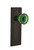 Nostalgic Warehouse - Mission Plate Passage Crystal Emerald Glass Door Knob in Oil-Rubbed Bronze - MISCRE - 720765 - 2 3/8" Backset