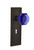 Nostalgic Warehouse - Mission Plate with Keyhole Passage Waldorf Cobalt Door Knob in Oil-Rubbed Bronze - MISWAC - 721768 - 2 3/4" Backset