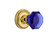 Nostalgic Warehouse - Rope Rosette Privacy Waldorf Cobalt Door Knob in Unlacquered Brass - ROPWAC - 725064 - 2 3/8" Backset