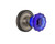 Nostalgic Warehouse - Classic Rosette Double Dummy Crystal Cobalt Glass Door Knob in Antique Pewter - CLACRC - 723098
