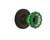 Nostalgic Warehouse - Classic Rosette Double Dummy Crystal Emerald Glass Door Knob in Oil-Rubbed Bronze - CLACRE - 723105
