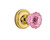 Nostalgic Warehouse - Classic Rosette Single Dummy Crystal Pink Glass Door Knob in Polished Brass - CLACRP - 722126