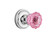 Nostalgic Warehouse - Classic Rosette Double Dummy Crystal Pink Glass Door Knob in Bright Chrome - CLACRP - 723100