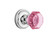 Nostalgic Warehouse - Classic Rosette Double Dummy Waldorf Pink Door Knob in Bright Chrome - CLAWAP - 723127