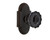 Nostalgic Warehouse - Cottage Plate Single Dummy Crystal Black Glass Door Knob in Timeless Bronze - COTCRB - 726906