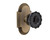 Nostalgic Warehouse - Cottage Plate Double Dummy Crystal Black Glass Door Knob in Antique Brass - COTCRB - 727040