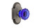 Nostalgic Warehouse - Cottage Plate Single Dummy Crystal Cobalt Glass Door Knob in Antique Pewter - COTCRC - 722174