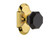 Nostalgic Warehouse - Cottage Plate Single Dummy Waldorf Black Door Knob in Polished Brass - COTWAB - 722210