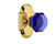 Nostalgic Warehouse - Cottage Plate Double Dummy Waldorf Cobalt Door Knob in Polished Brass - COTWAC - 723187