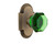 Nostalgic Warehouse - Cottage Plate Single Dummy Waldorf Emerald Door Knob in Antique Brass - COTWAE - 722193