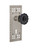 Nostalgic Warehouse - Craftsman Plate with Keyhole Double Dummy Crystal Black Glass Door Knob in Satin Nickel - CRACRB - 727120