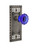 Nostalgic Warehouse - Craftsman Plate Single Dummy Crystal Cobalt Glass Door Knob in Antique Pewter - CRACRC - 722223