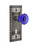 Nostalgic Warehouse - Craftsman Plate with Keyhole Single Dummy Crystal Cobalt Glass Door Knob in Antique Pewter - CRACRC - 722713
