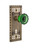Nostalgic Warehouse - Craftsman Plate with Keyhole Single Dummy Crystal Emerald Glass Door Knob in Antique Brass - CRACRE - 722711