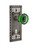 Nostalgic Warehouse - Craftsman Plate with Keyhole Single Dummy Crystal Emerald Glass Door Knob in Antique Pewter - CRACRE - 722714
