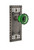 Nostalgic Warehouse - Craftsman Plate Double Dummy Crystal Emerald Glass Door Knob in Antique Pewter - CRACRE - 723204