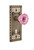 Nostalgic Warehouse - Craftsman Plate with Keyhole Single Dummy Crystal Pink Glass Door Knob in Antique Brass - CRACRP - 722709