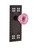 Nostalgic Warehouse - Craftsman Plate Double Dummy Crystal Pink Glass Door Knob in Timeless Bronze - CRACRP - 723211