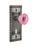 Nostalgic Warehouse - Craftsman Plate with Keyhole Double Dummy Crystal Pink Glass Door Knob in Antique Pewter - CRACRP - 723692
