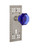 Nostalgic Warehouse - Craftsman Plate with Keyhole Double Dummy Waldorf Cobalt Door Knob in Satin Nickel - CRAWAC - 723716