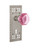 Nostalgic Warehouse - Craftsman Plate with Keyhole Single Dummy Waldorf Pink Door Knob in Satin Nickel - CRAWAP - 722737