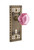 Nostalgic Warehouse - Craftsman Plate with Keyhole Double Dummy Waldorf Pink Door Knob in Antique Brass - CRAWAP - 723705