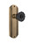 Nostalgic Warehouse - Deco Plate Double Dummy Crystal Black Glass Door Knob in Antique Pewter - DECCRB - 727053