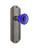 Nostalgic Warehouse - Deco Plate Double Dummy Crystal Cobalt Glass Door Knob in Antique Pewter - DECCRC - 723238