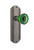 Nostalgic Warehouse - Deco Plate Double Dummy Crystal Emerald Glass Door Knob in Polished Brass - DECCRE - 723248