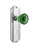 Nostalgic Warehouse - Deco Plate with Keyhole Double Dummy Crystal Emerald Glass Door Knob in Bright Chrome - DECCRE - 723732
