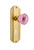 Nostalgic Warehouse - Deco Plate with Keyhole Single Dummy Crystal Pink Glass Door Knob in Unlacquered Brass - DECCRP - 722765