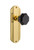 Nostalgic Warehouse - Deco Plate Double Dummy Waldorf Black Door Knob in Polished Brass - DECWAB - 723277