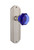 Nostalgic Warehouse - Deco Plate Single Dummy Waldorf Cobalt Door Knob in Satin Nickel - DECWAC - 722298